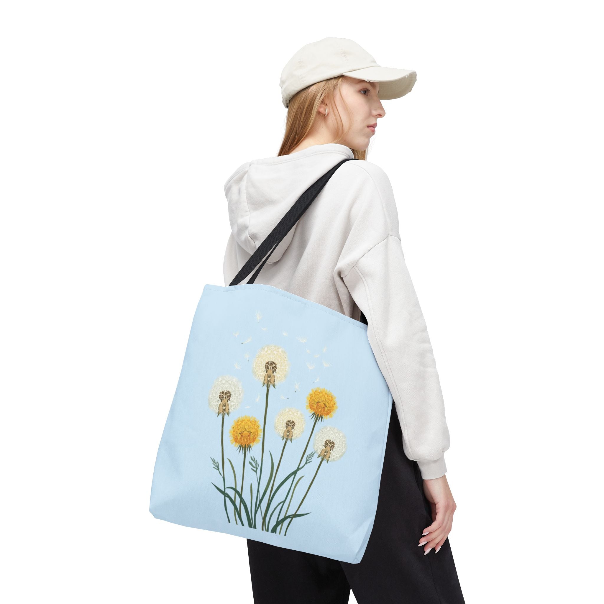 Tote Bag | Dandelions on Light Blue Background