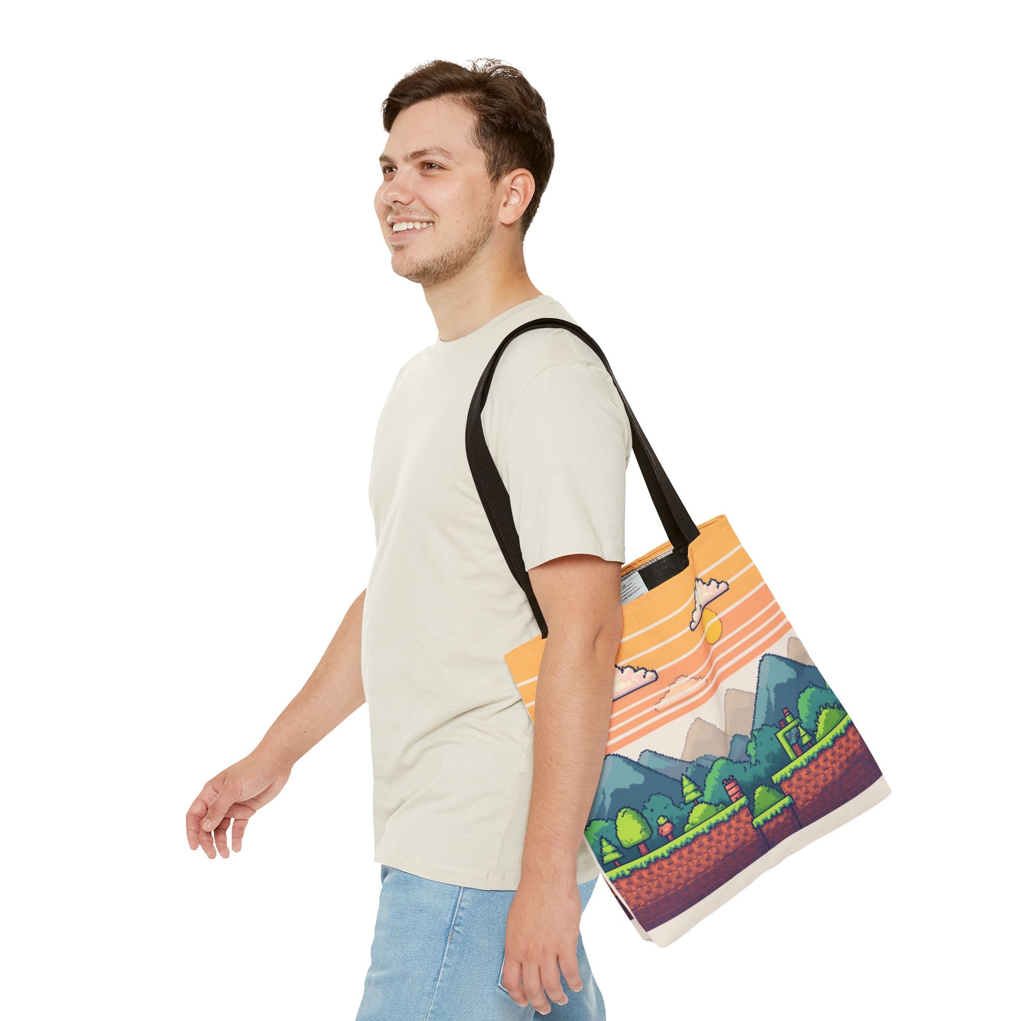 Tote Bag | Pixel Sunset Mountain Gamer Tote