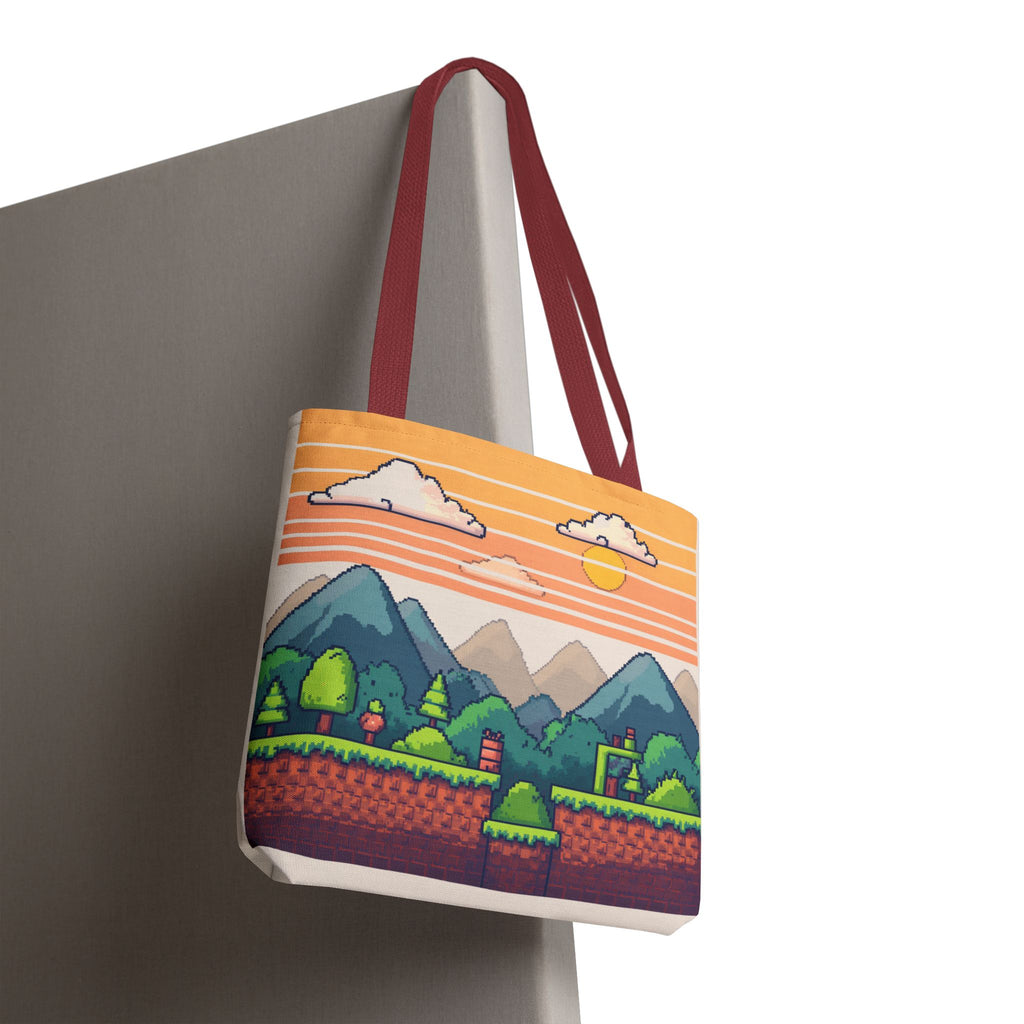Tote Bag | Pixel Sunset Mountain Gamer Tote