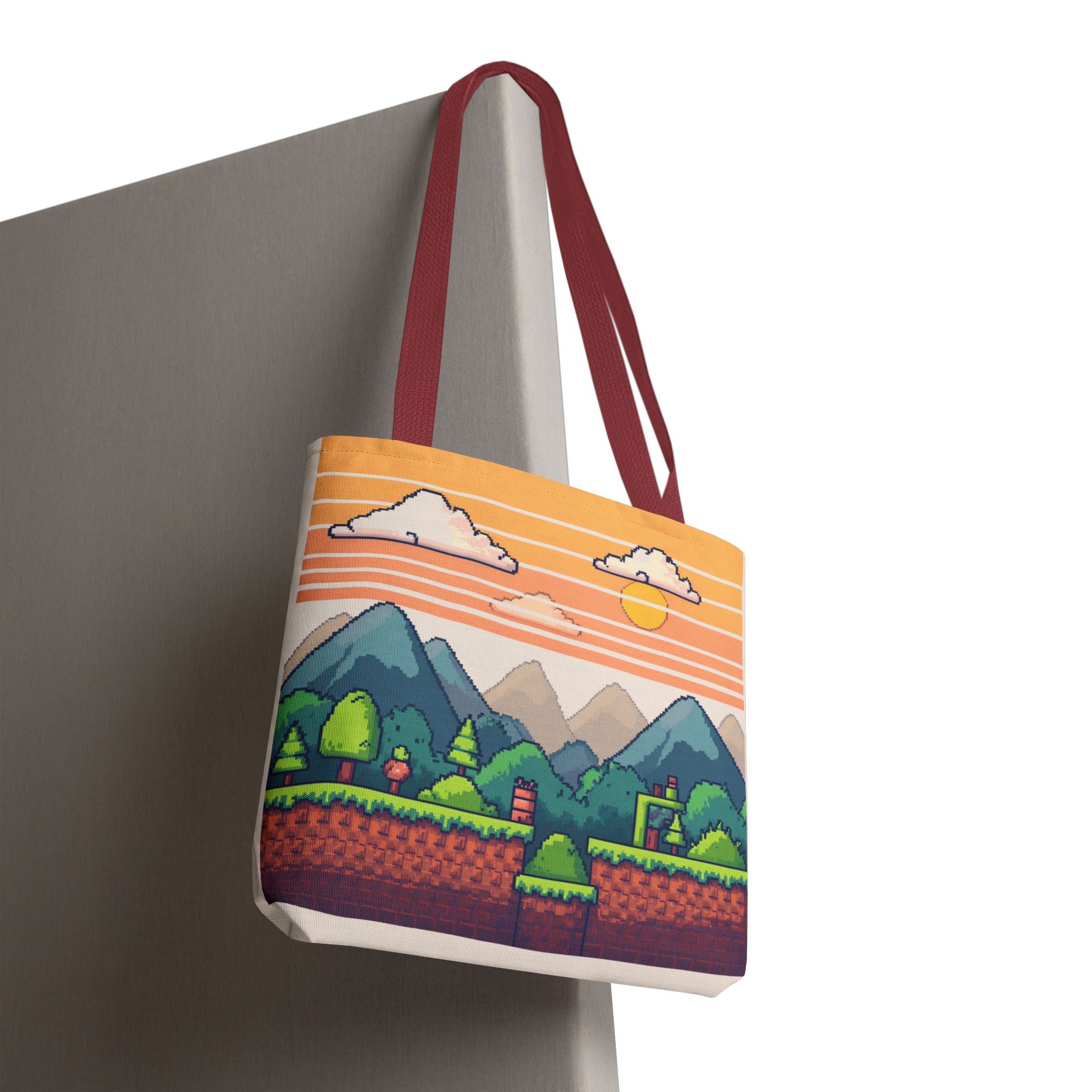 Tote Bag | Pixel Sunset Mountain Gamer Tote