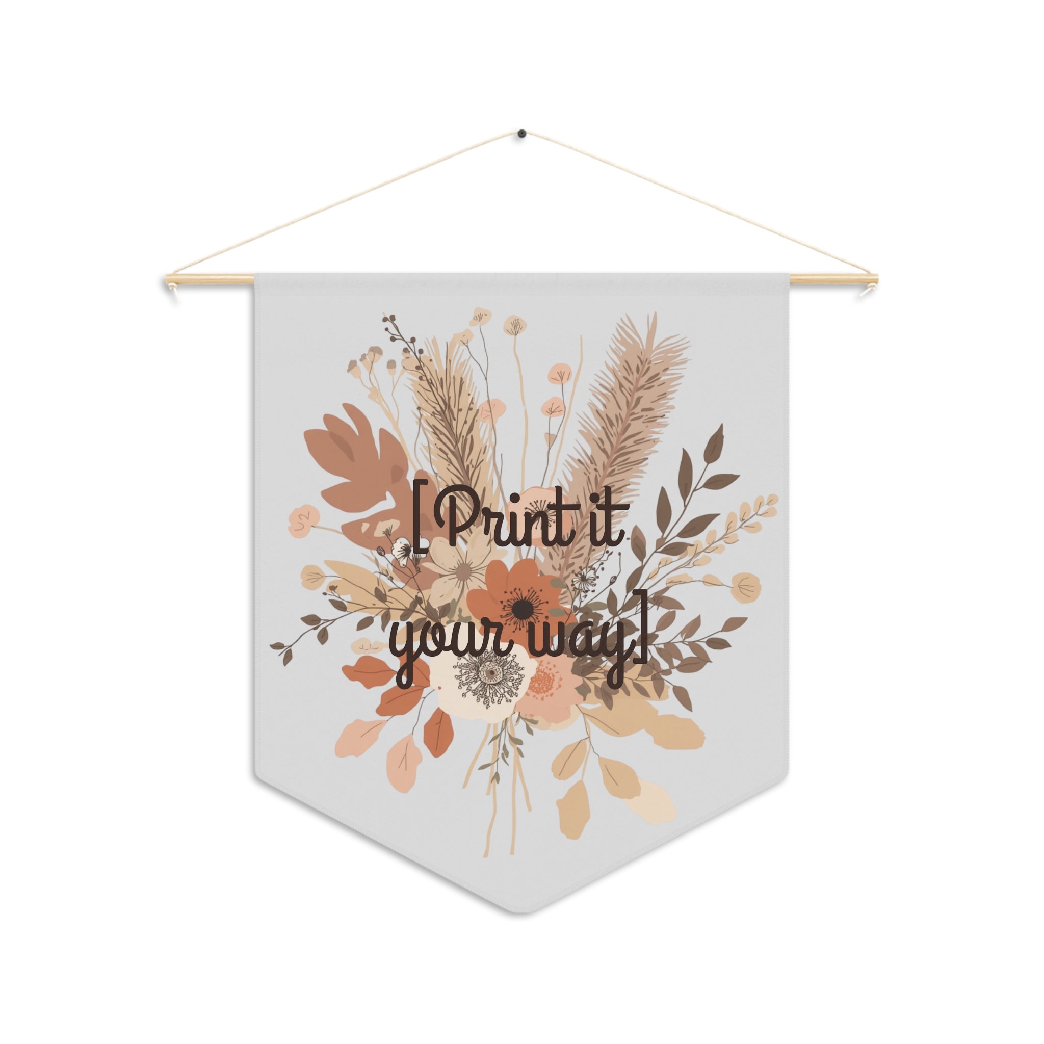 Pennant Banner | Neutral Dried Flowers Floral Boho Wall Decor