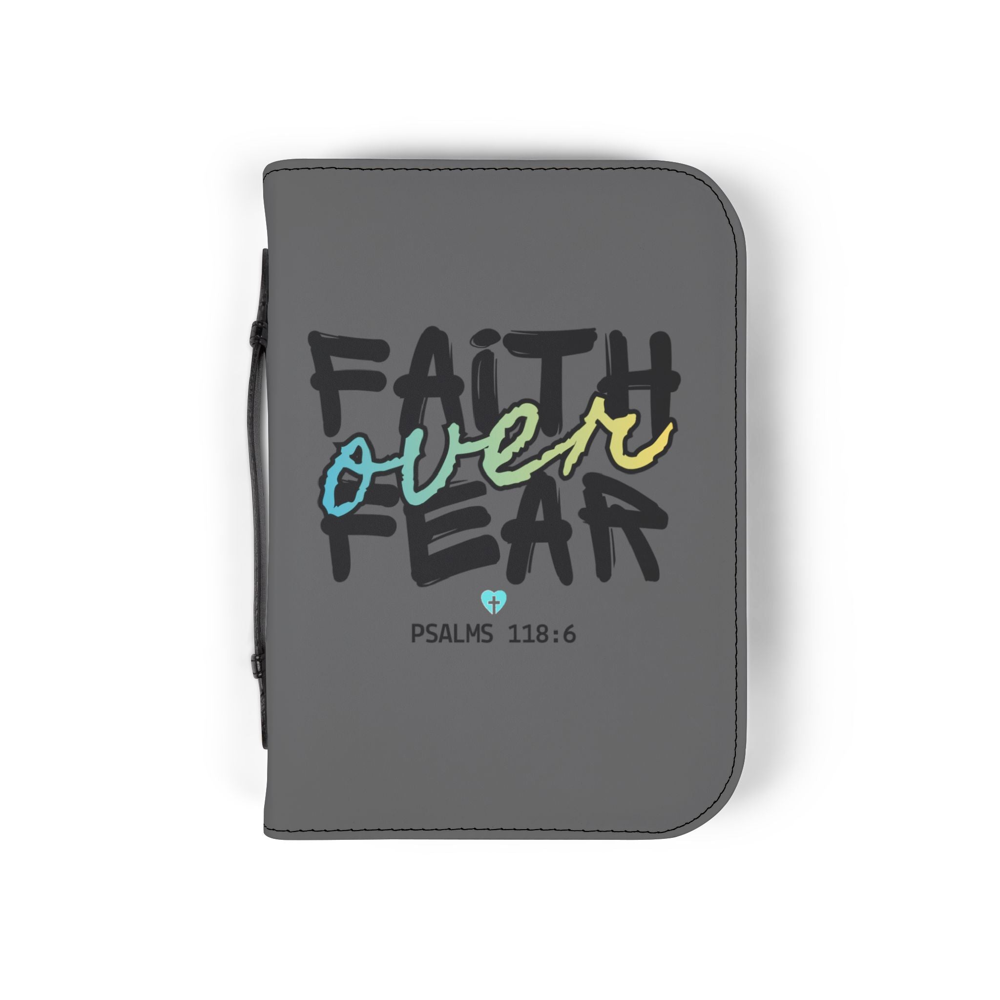Bible Cover | Psalms 118:6 Scripture Zippered Case 'Faith Over Fear'