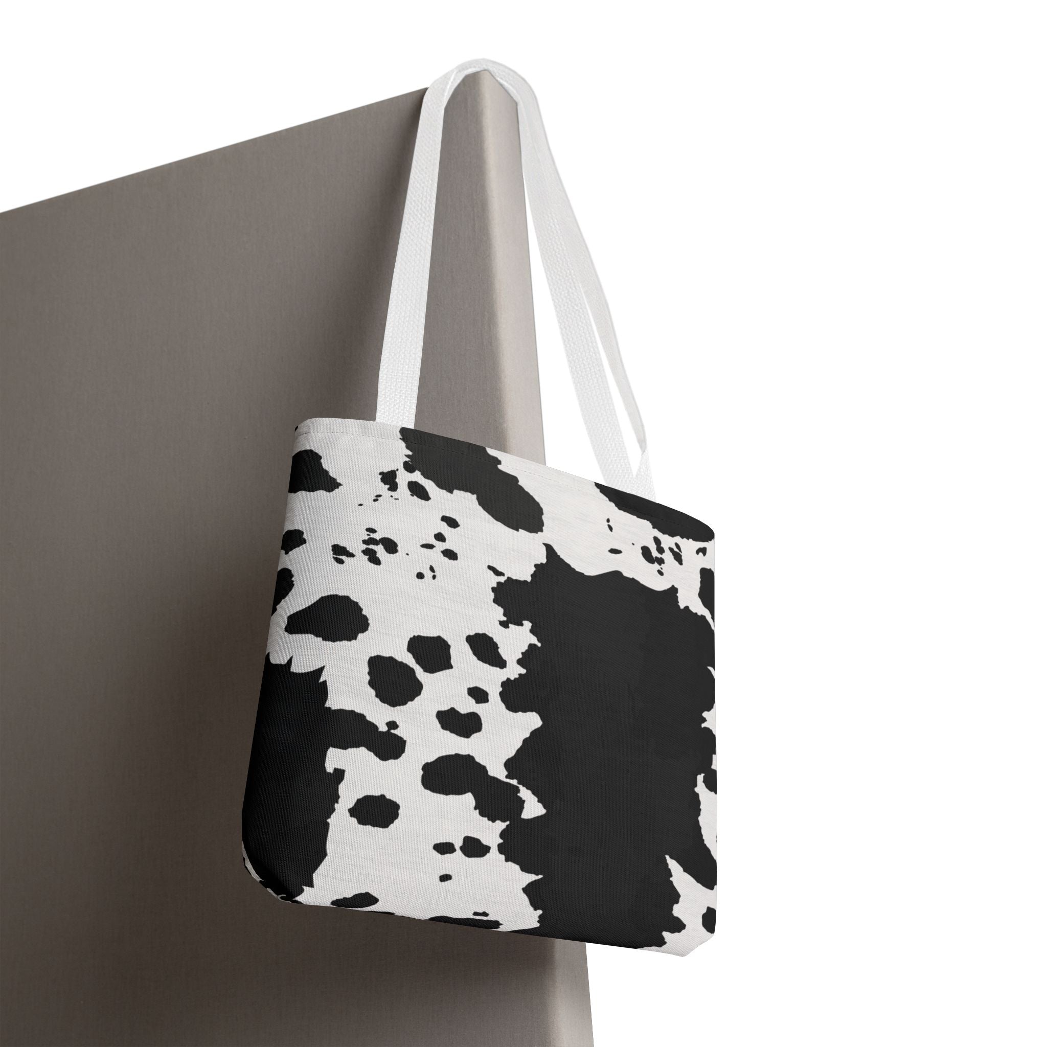 Tote Bag | Black & White Cow Print Patterned Shoulder Tote