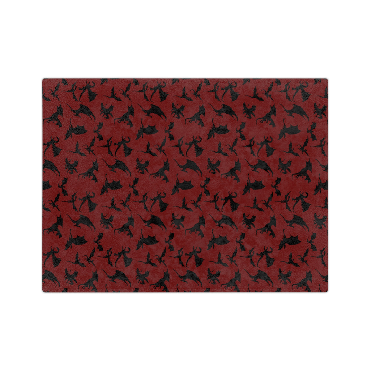 Crimson Dragons' Silhouettes Velveteen Throw