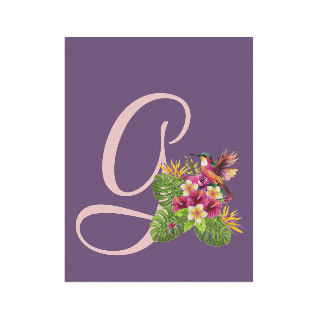 Home & Garden Banner | 'G' Monogram Tropical Flowers Flag