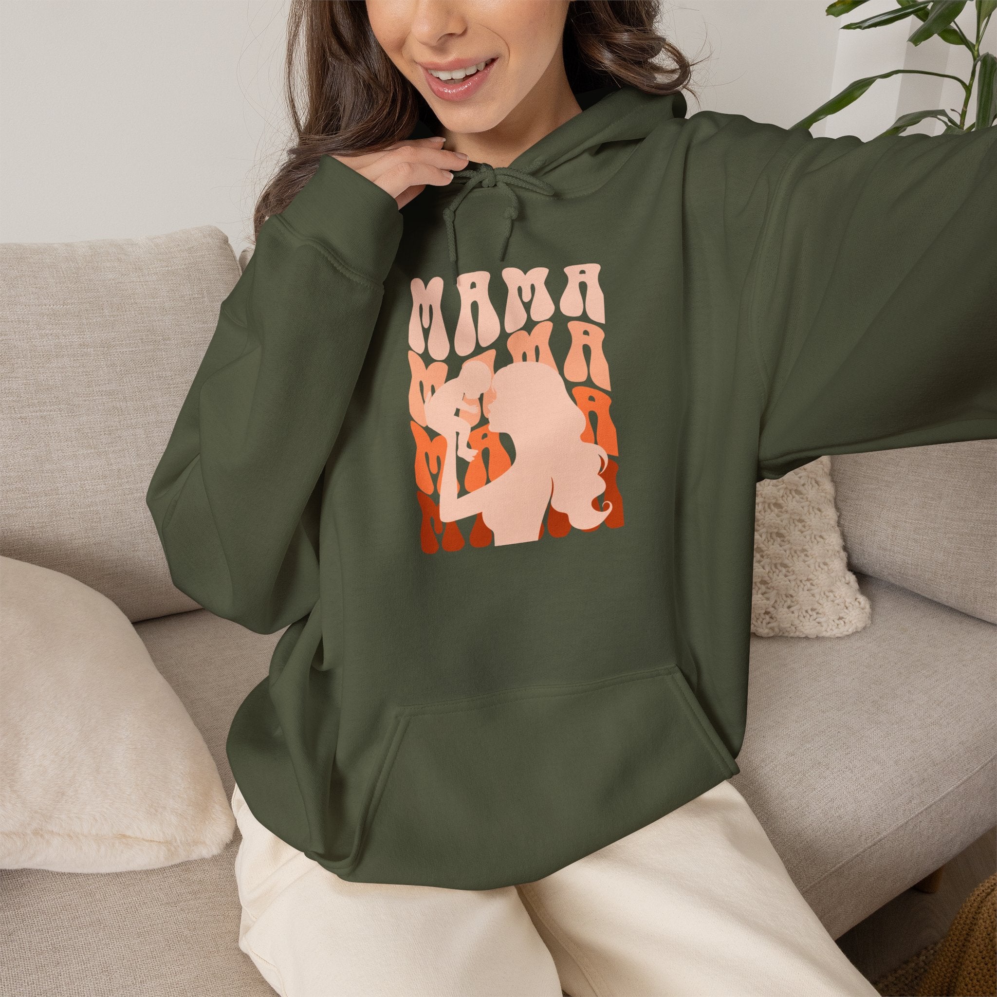 Hoodie | Mama and Baby Silhouette Graphic