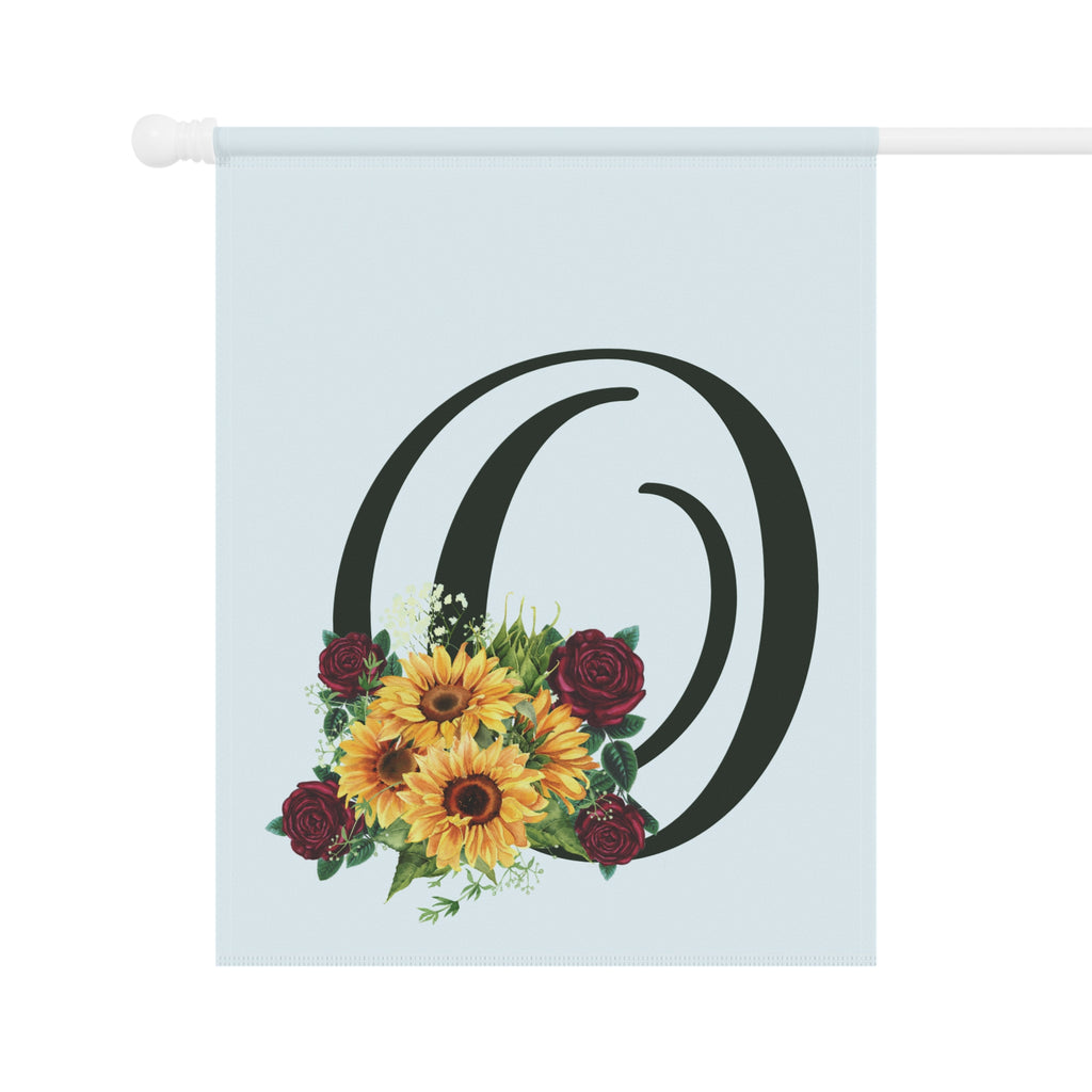 Home & Garden Banner | 'O' Monogram Sunflower & Rose Flag