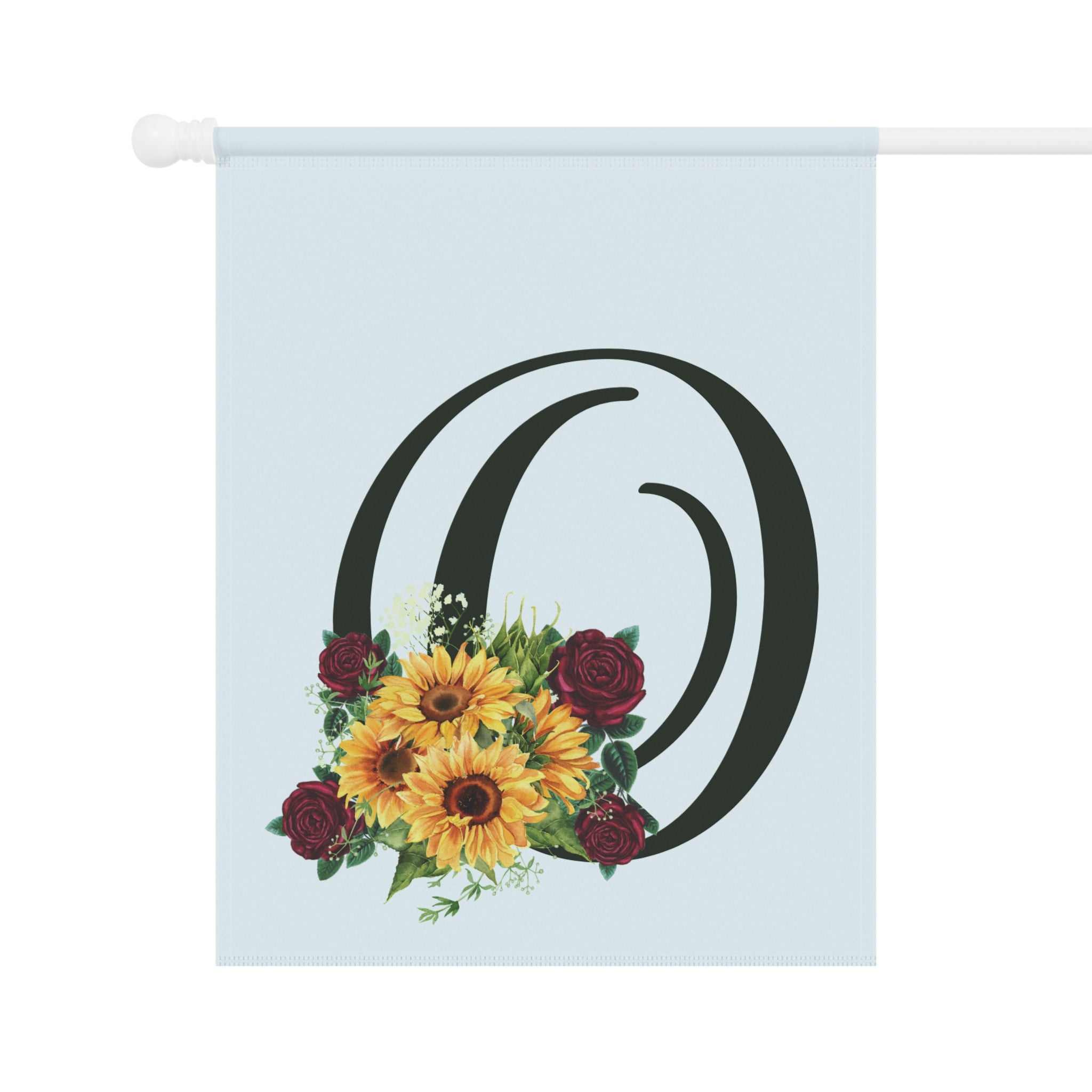 Home & Garden Banner | 'O' Monogram Sunflower & Rose Flag