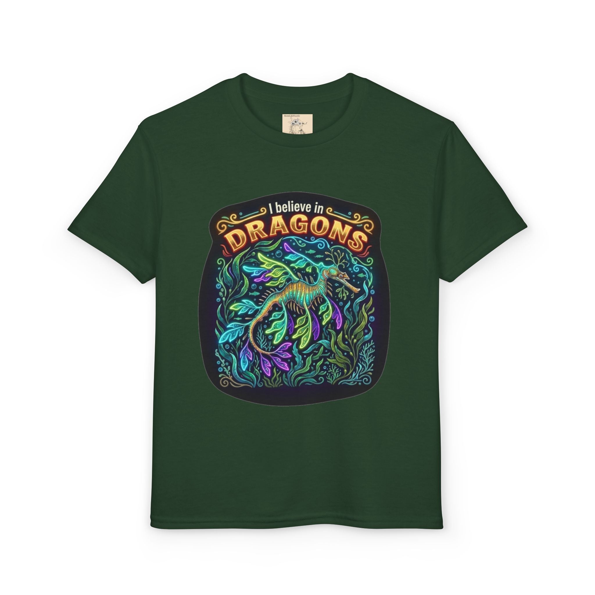 T-Shirt | 'I Believe in Dragons' Colorful Dragon Graphic Youth Tee