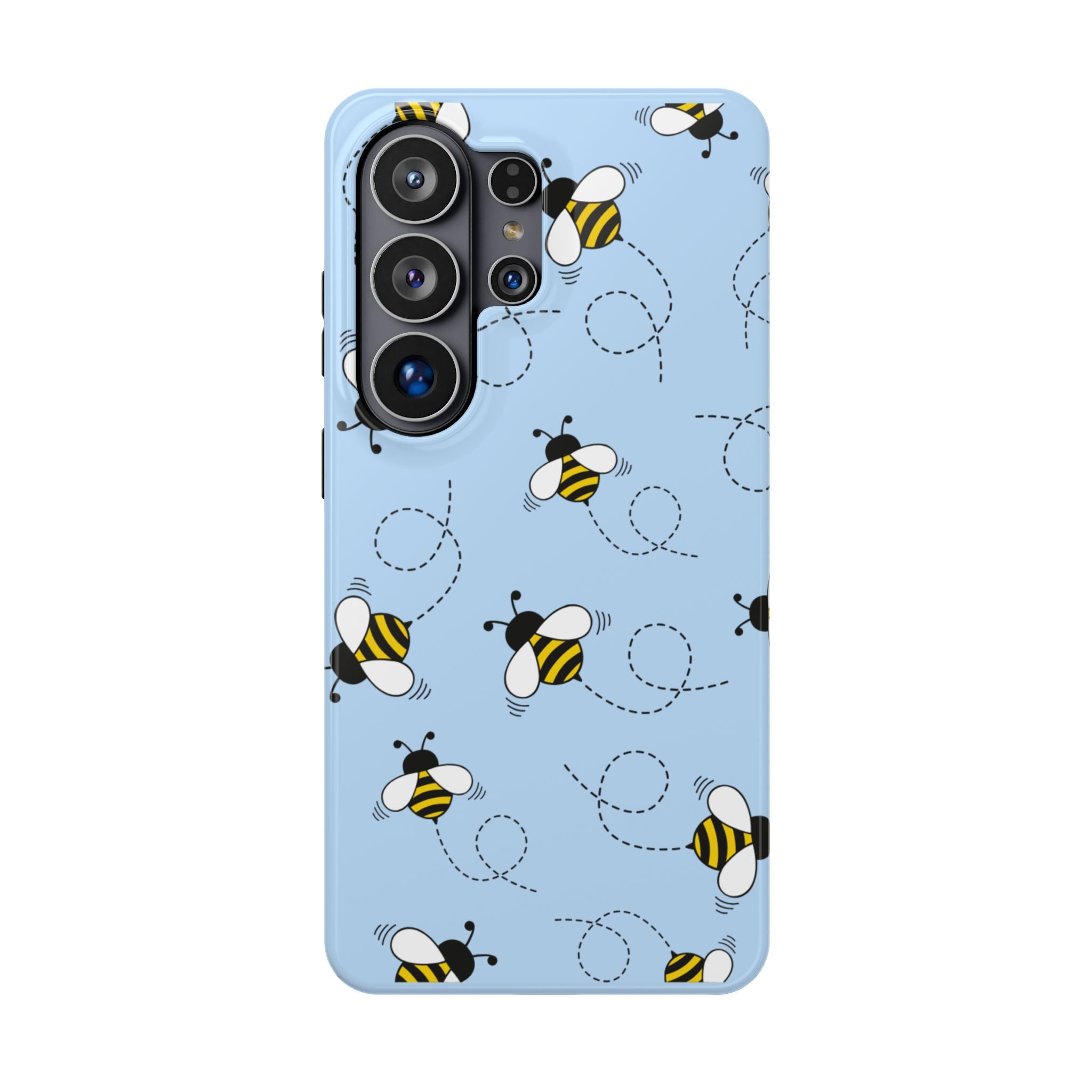 Phone Case | Sky Blue Bee Pattern Magnetic Impact-Resistant Phone Case