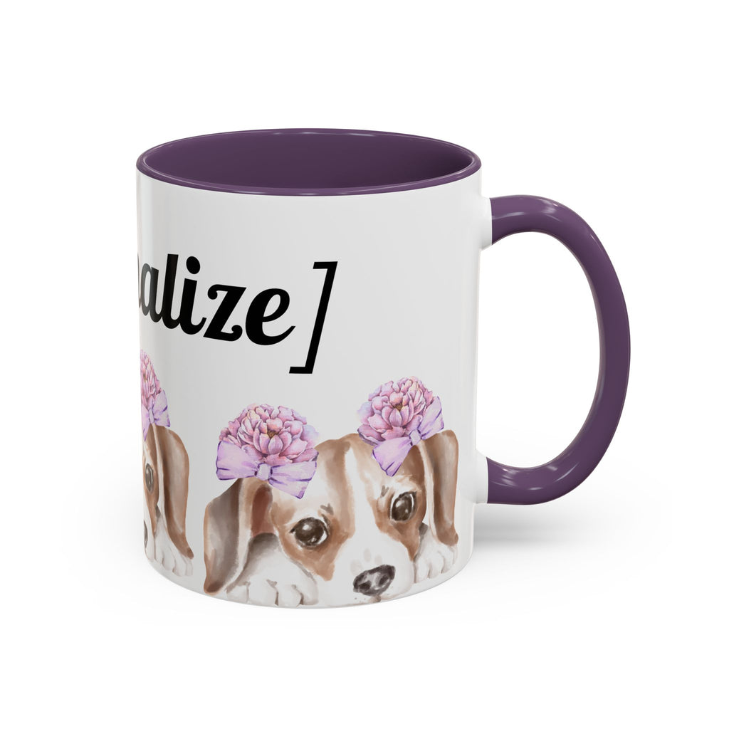 Coffee Mug | Puppy Face with Custom Script Accent Mug (11/15oz)