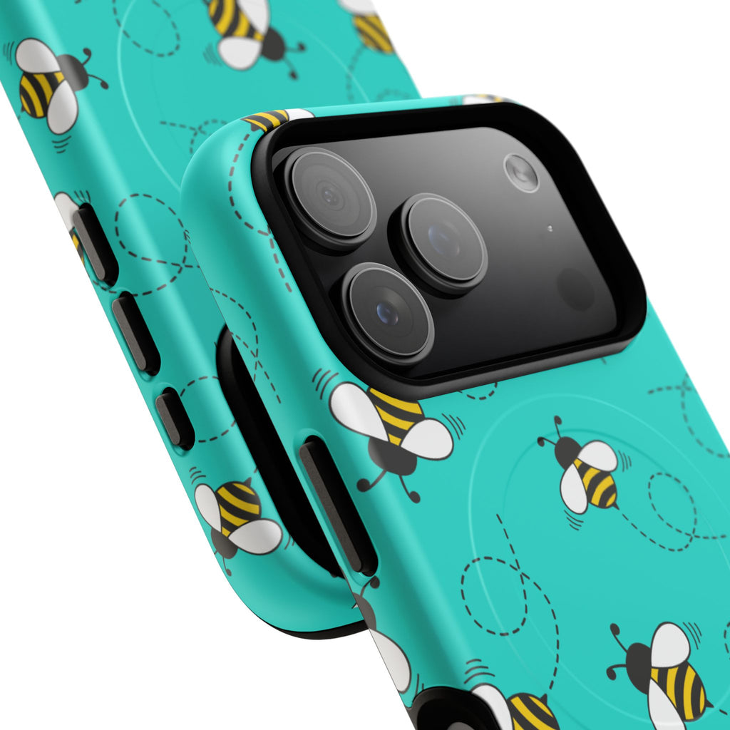 Phone Case | Cute Turquoise Bumblebee Tough Magnetic Phone Case