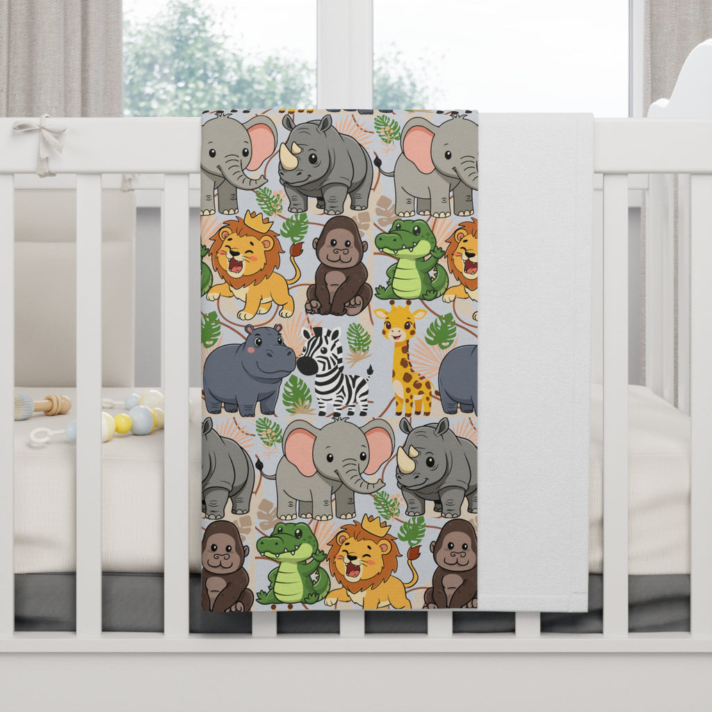 Baby Blanket | Soft Fleece Safari Animal Nursery Throw