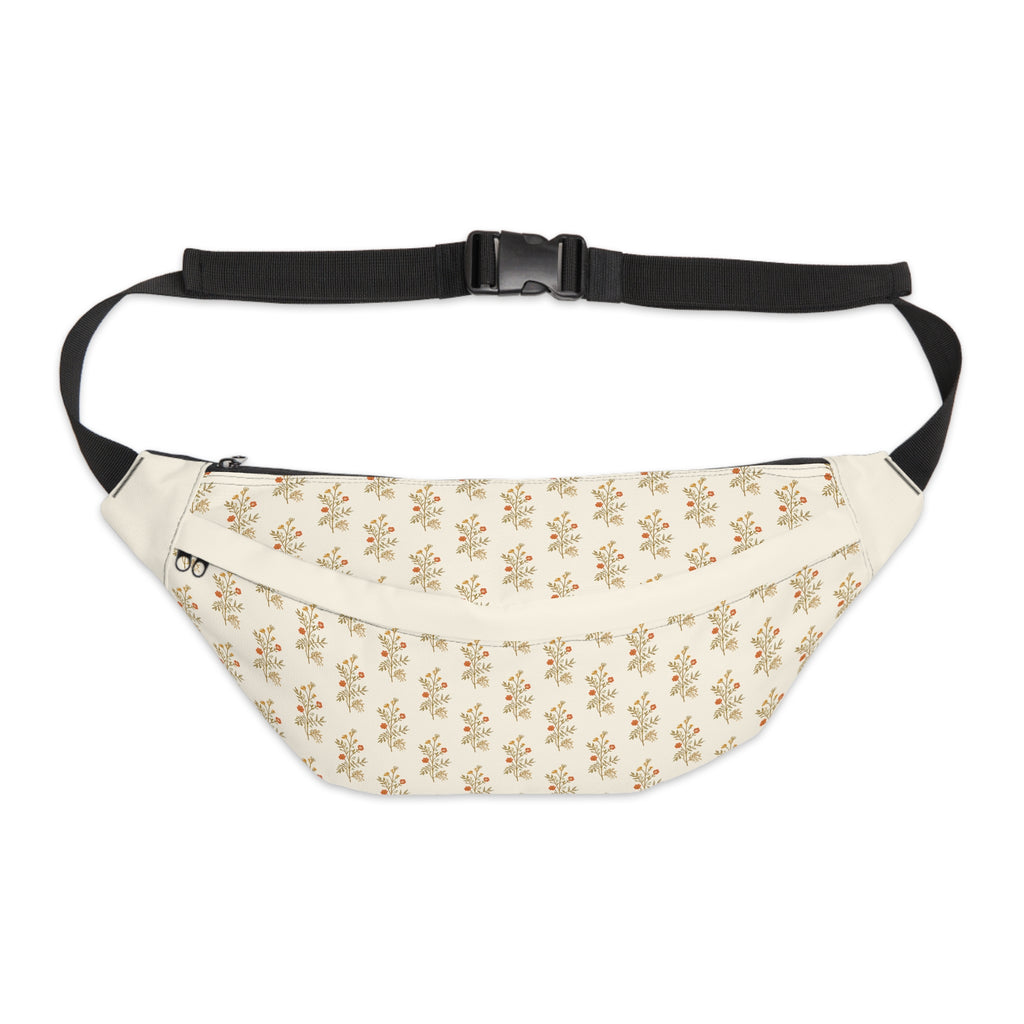 Travel Pack | Floral Cream Waist Pack — Vintage Botanical Large Fanny Pack