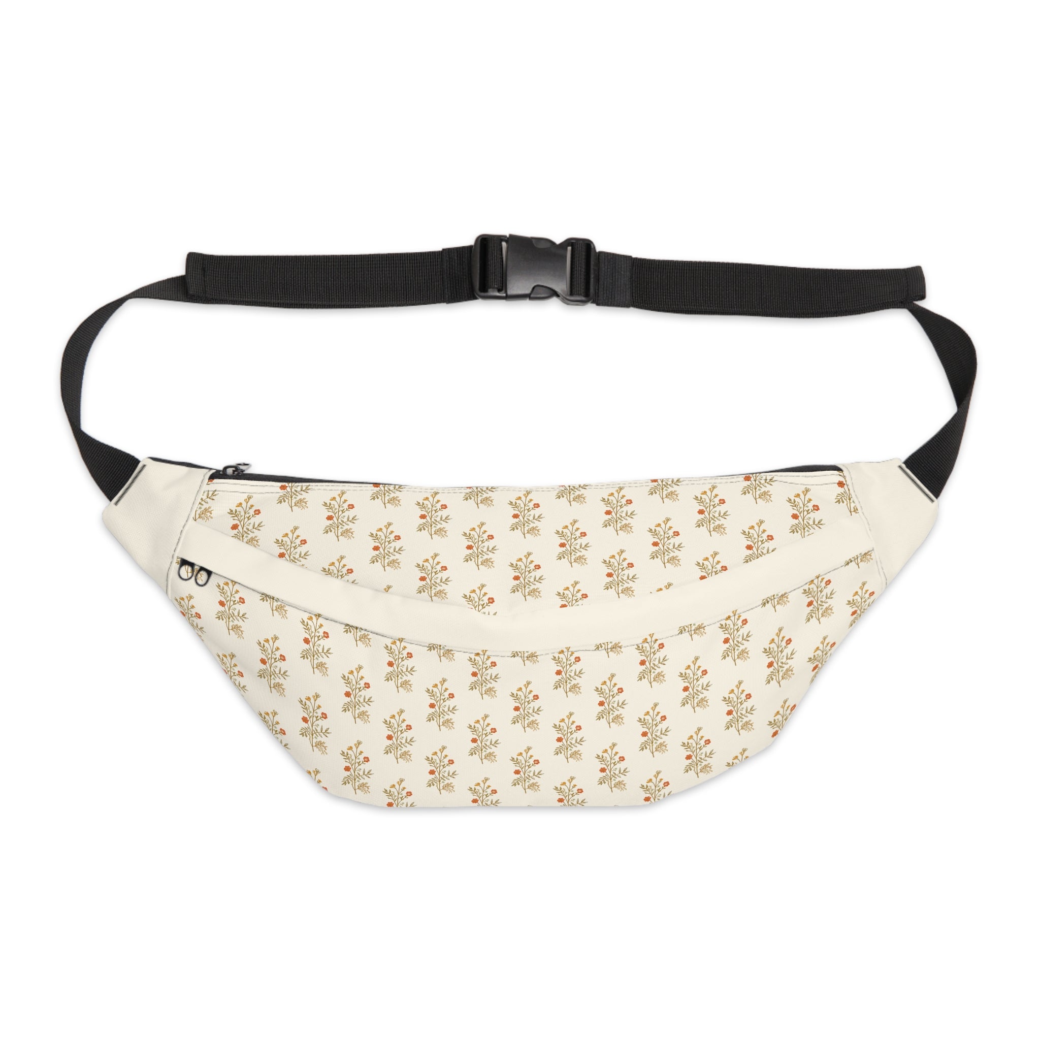 Travel Pack | Floral Cream Waist Pack — Vintage Botanical Large Fanny Pack