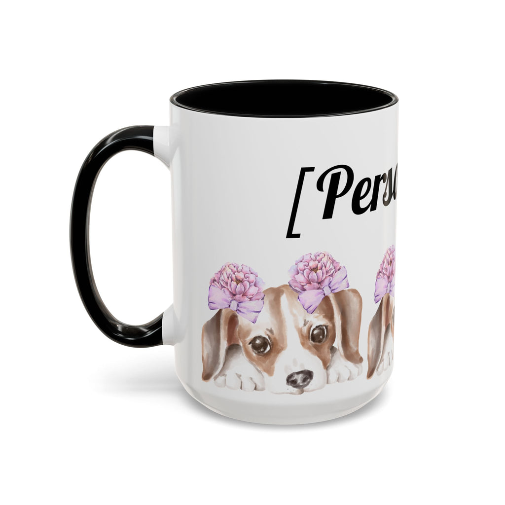 Coffee Mug | Puppy Face with Custom Script Accent Mug (11/15oz)