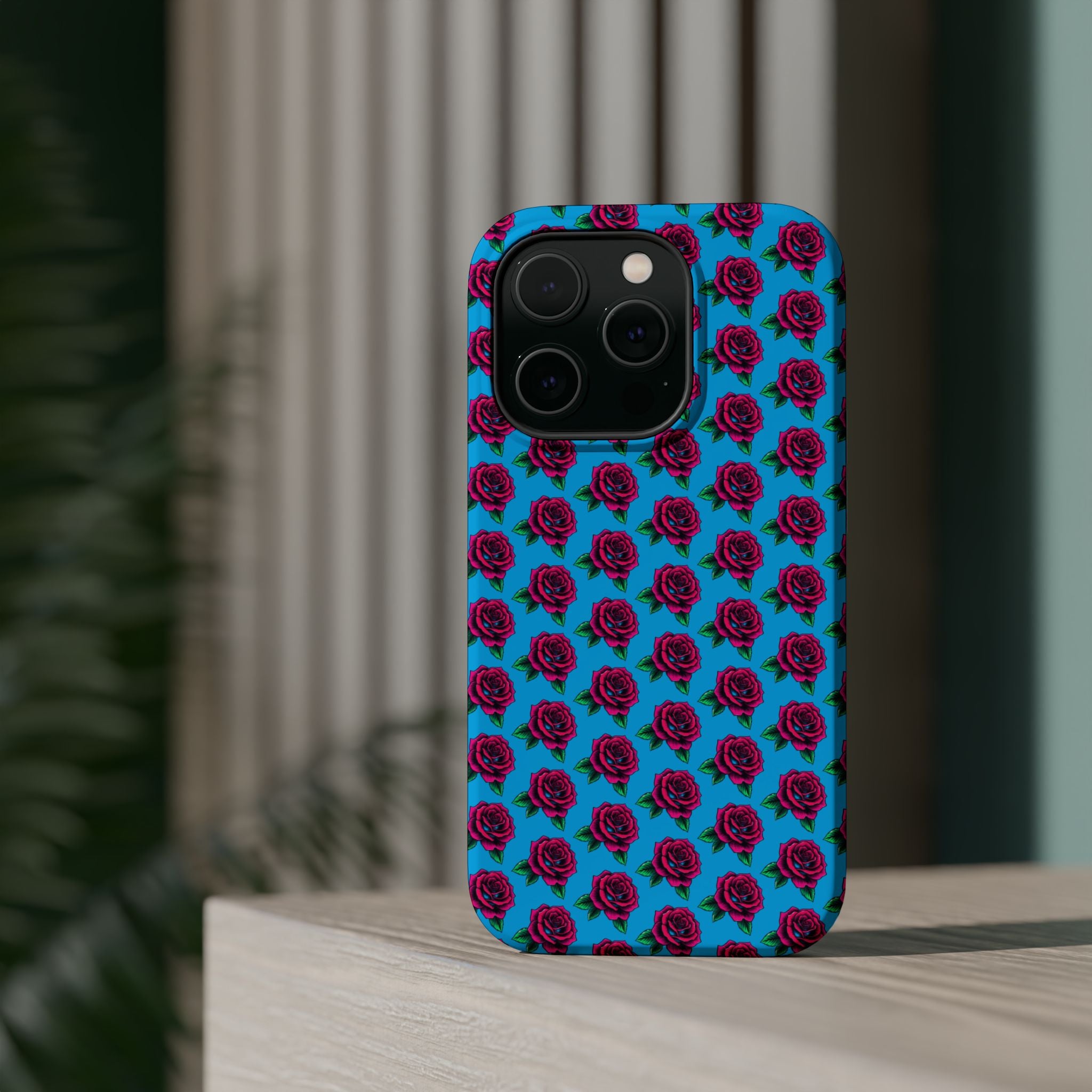 Phone Cases | Bright Rose Pattern Magnetic Impact-Resistant Case
