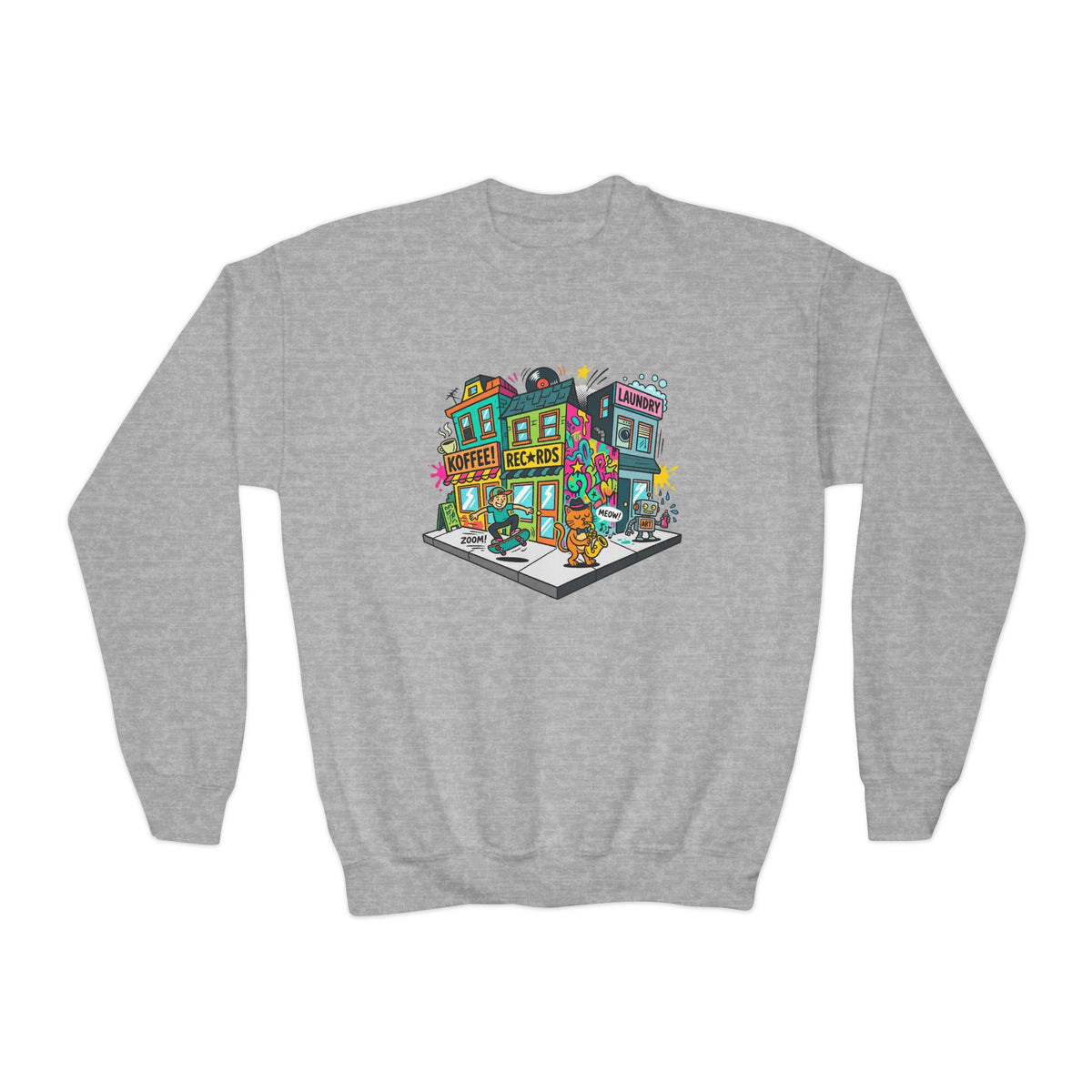 Colorful City Life Crewneck Sweatshirt