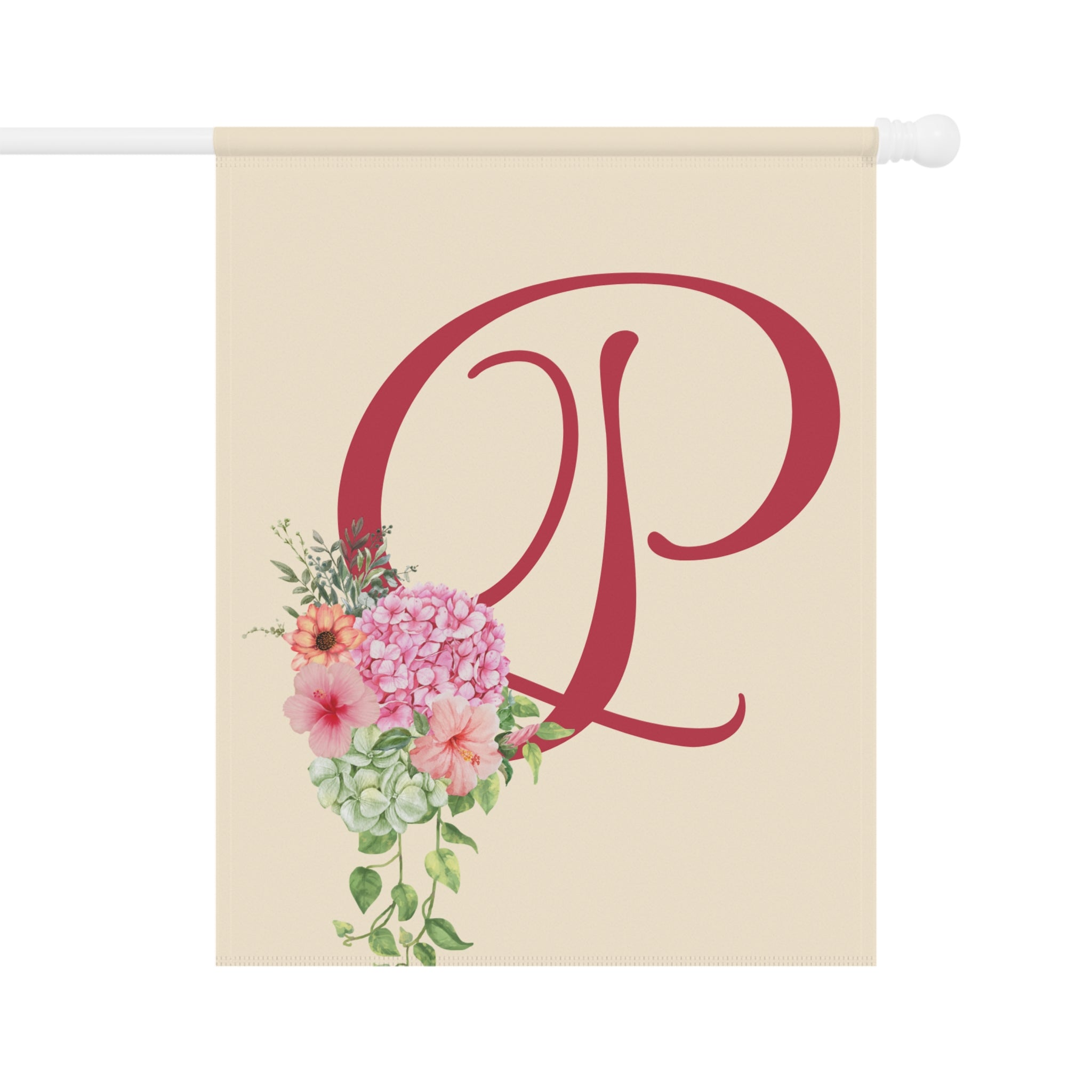 Home & Garden Banner | 'P' Monogram Vivid Elegant Garden Flag