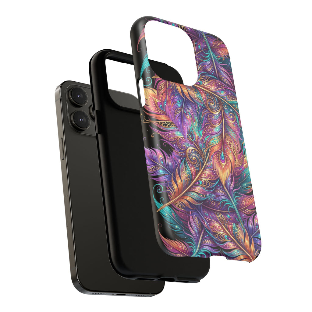 Phone Case | Colorful Feather Art Magnetic Tough Phone Cover
