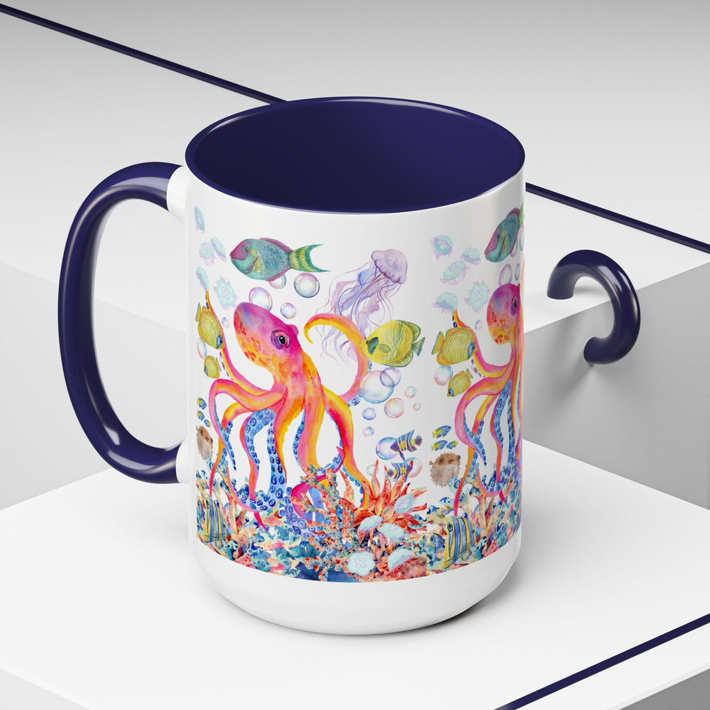 Coffee Mug | Colorful Octopus Accent Mug 11/15oz