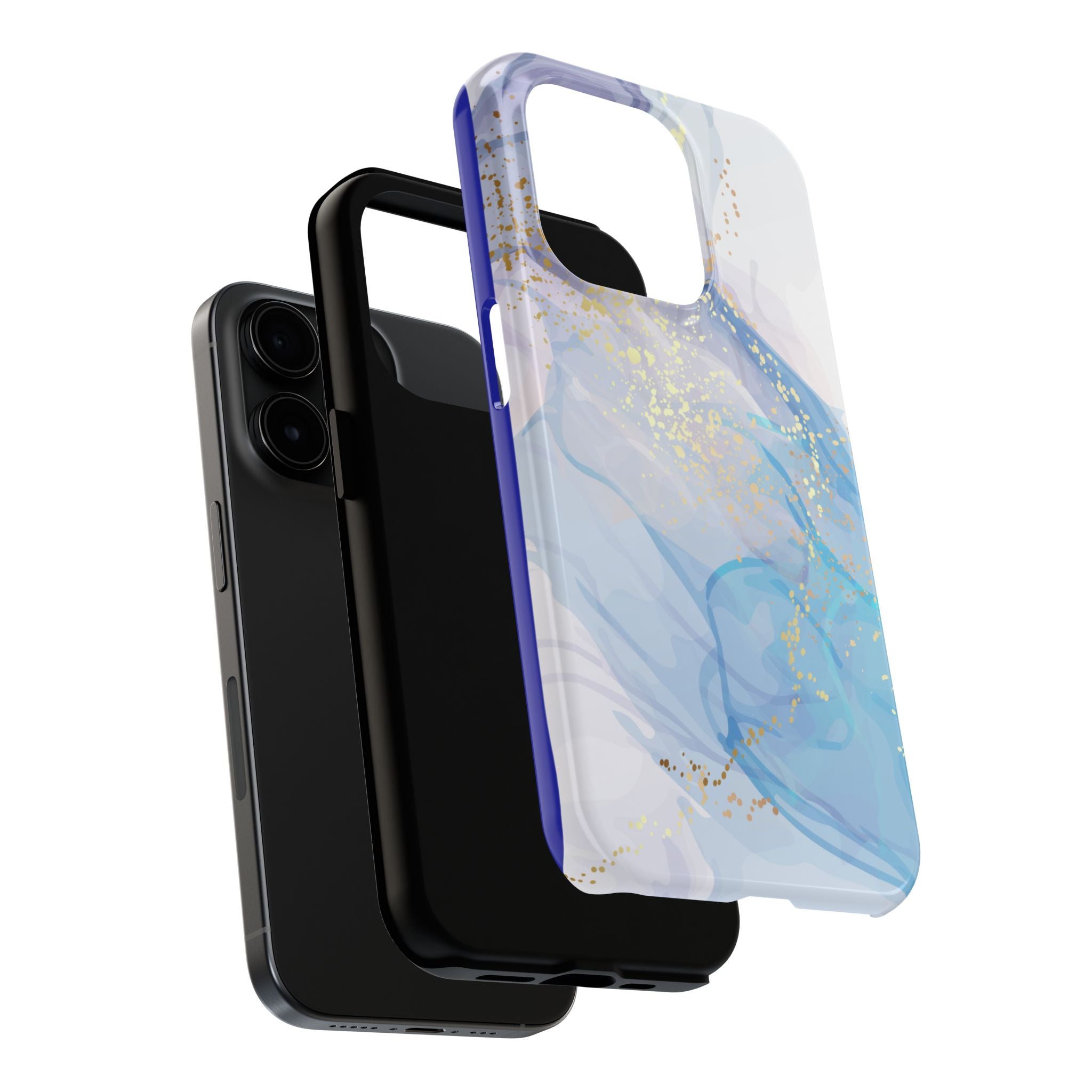 Phone Case | Gold Fleck Blue Marble Tough Protective Phone Cover