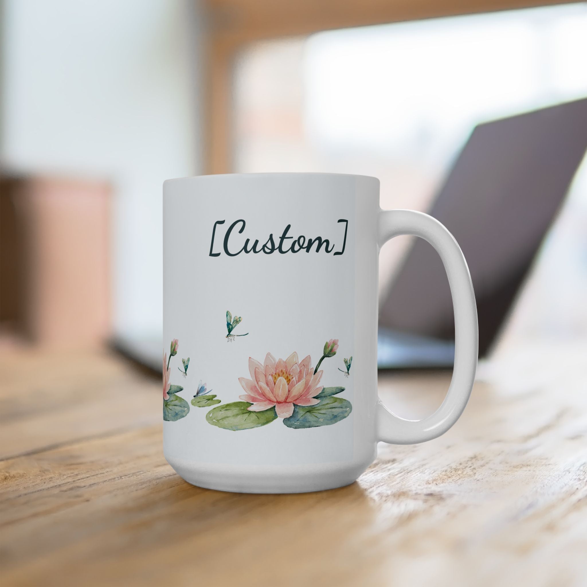 Coffee Mug | Watercolor Lotus Flowers Customizable Ceramic Cup