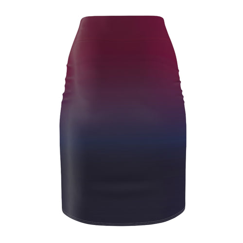 Burgundy to Navy Gradient Pencil Skirt