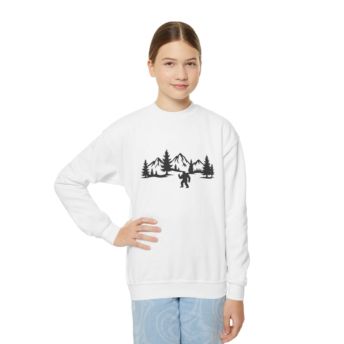 Thumbs Up Bigfoot Youth Sweatshirt