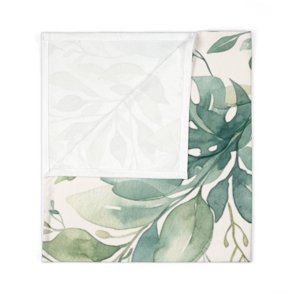 Baby Swaddle Blanket | Watercolor Botanical Greenery