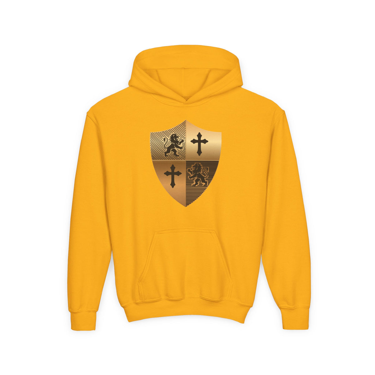 Gold Medieval Shield Crest Hoodie