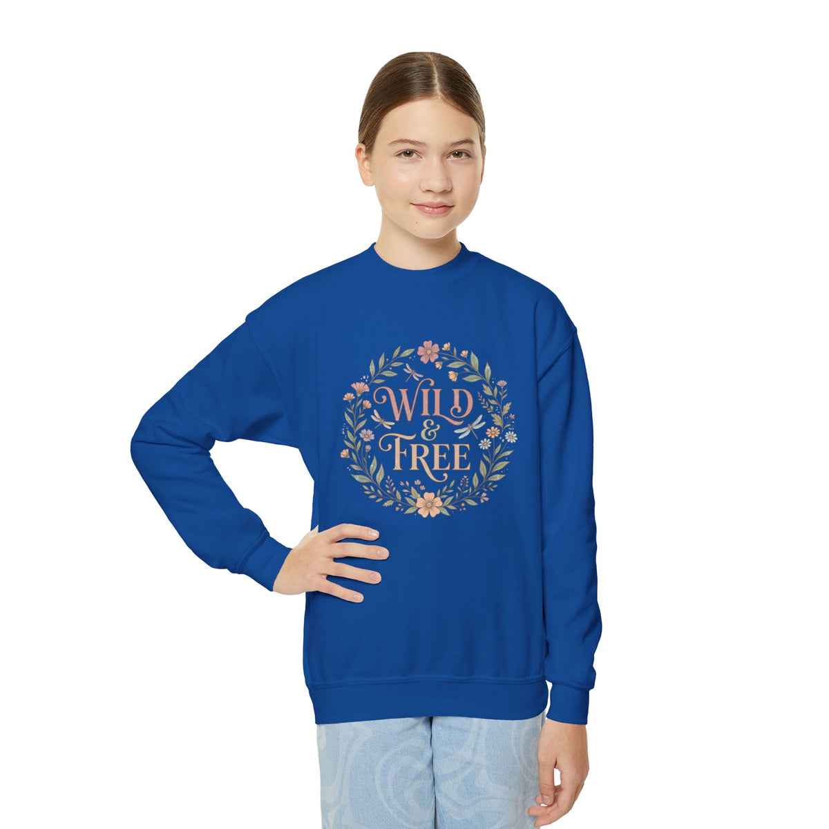"Wild & Free" Floral Crewneck Sweatshirt