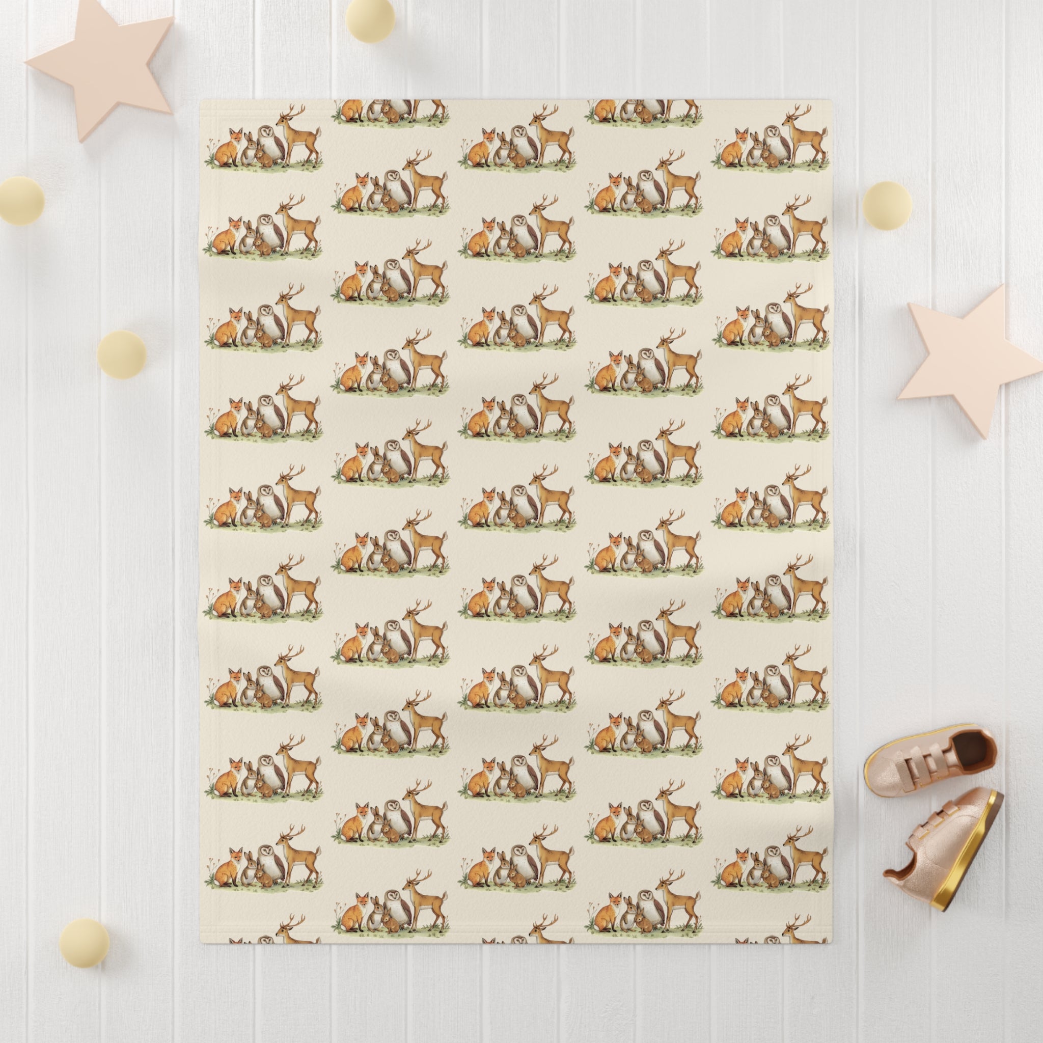 Baby Blanket | Woodland Animals Pattern Soft Fleece Blanket for Nursery & Newborn
