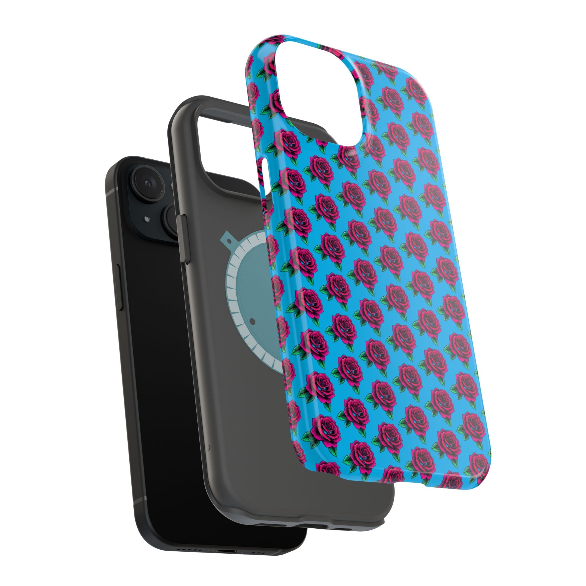 Phone Cases | Bright Rose Pattern Magnetic Impact-Resistant Case