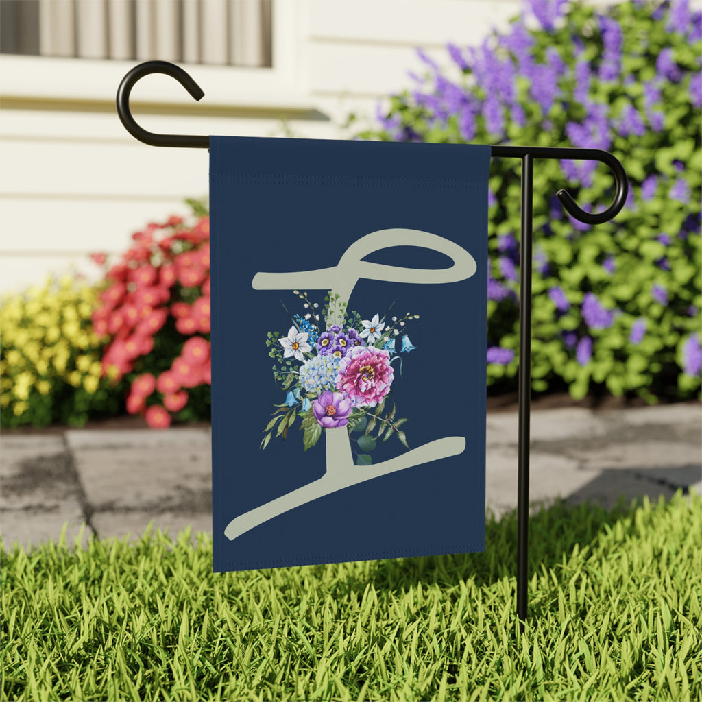 Home & Garden Banner | 'I' Monogram Delicate Bouquet Flag