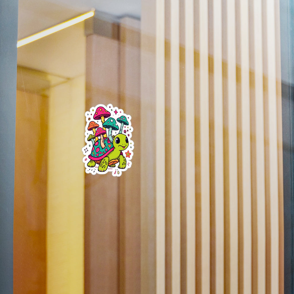 Vinyl Decal | Colorful Cute Mushroom Turtle Kiss-Cut Sticker