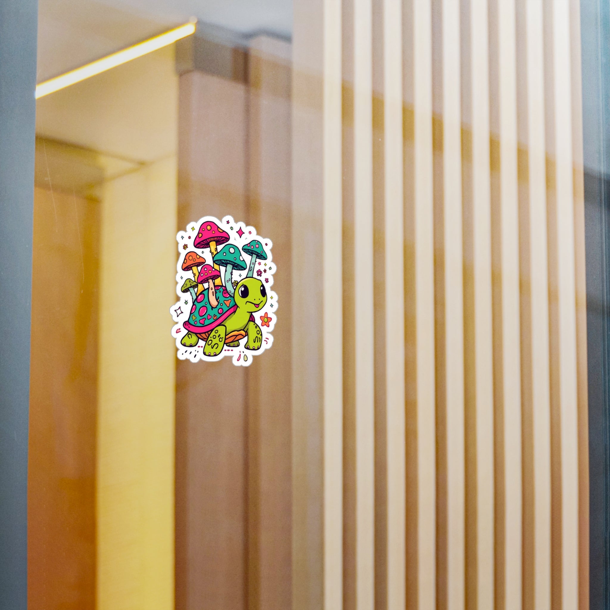 Vinyl Decal | Colorful Cute Mushroom Turtle Kiss-Cut Sticker