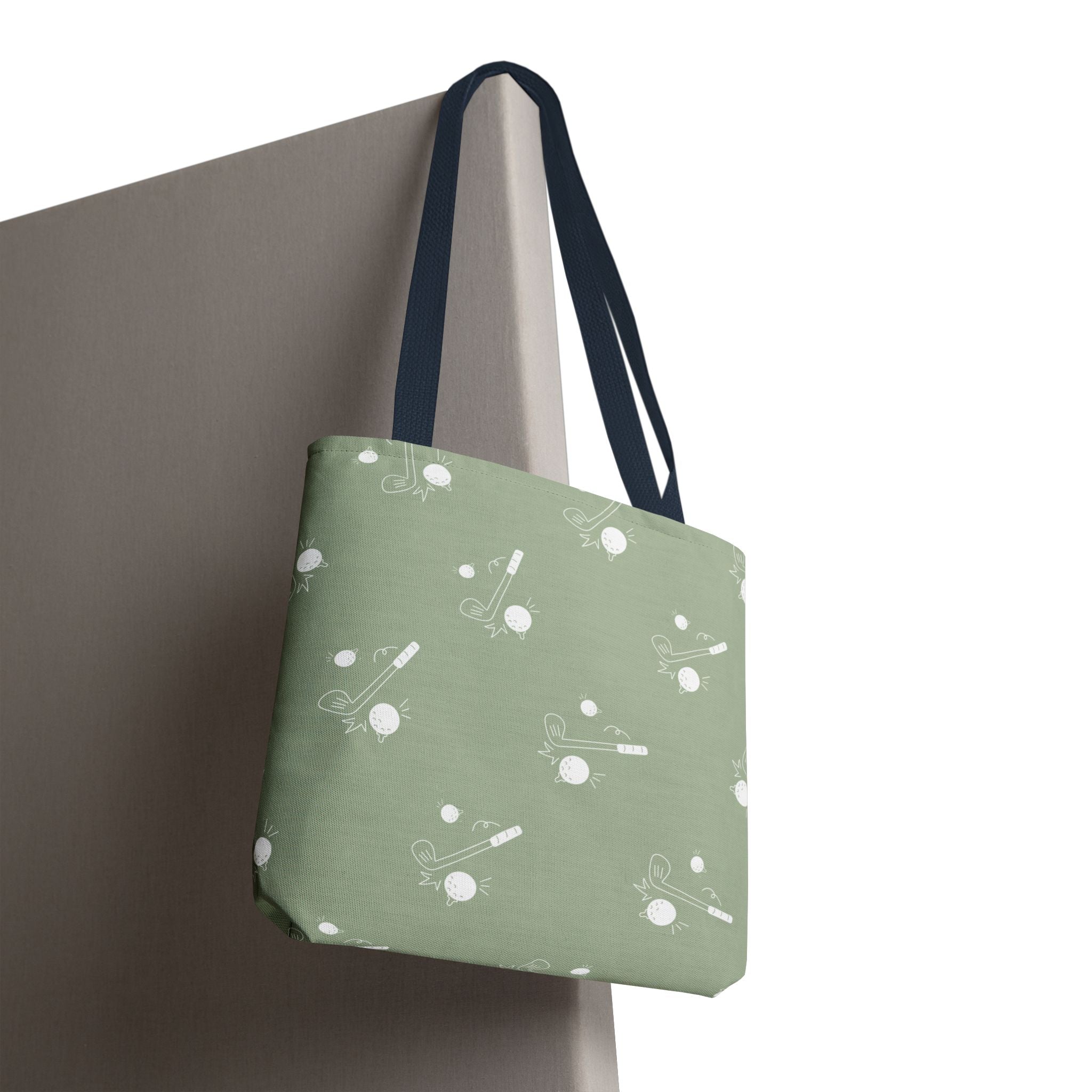 Tote Bag | Sage Green and Golf Pattern Shoulder Bag