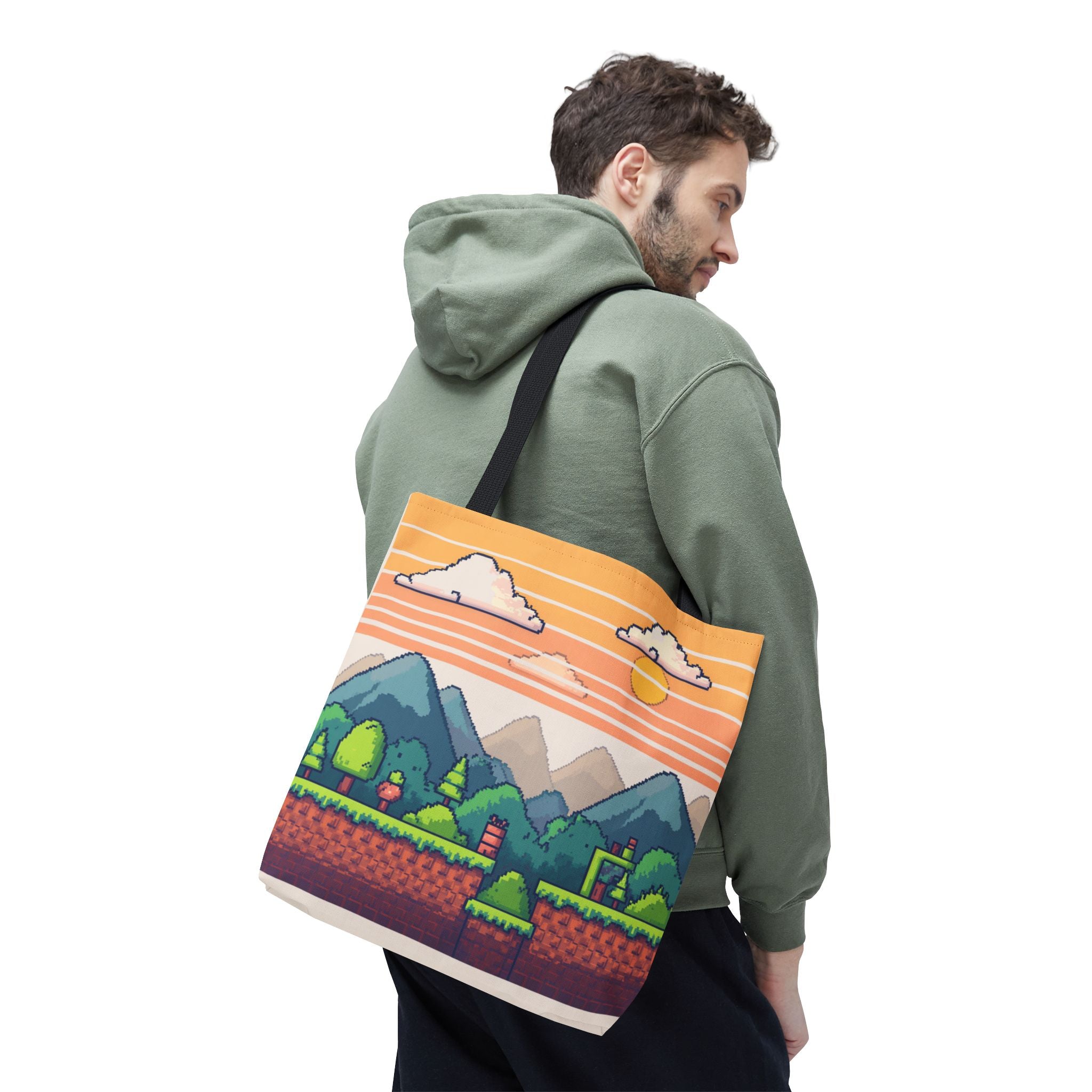 Tote Bag | Pixel Sunset Mountain Gamer Tote
