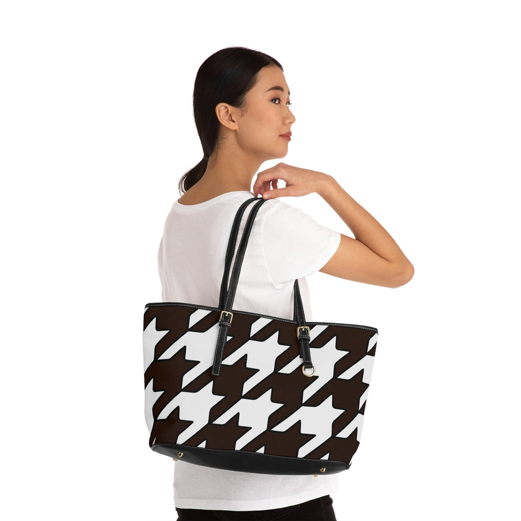 Handbag | Classic Houndstooth Pattern Shoulder Bag