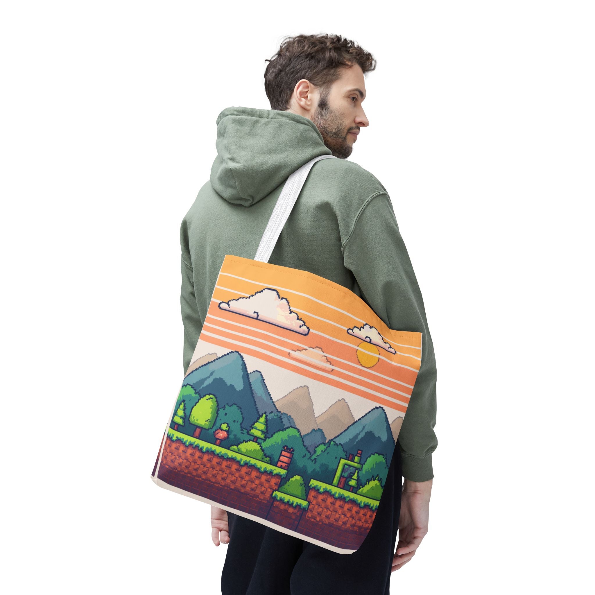 Tote Bag | Pixel Sunset Mountain Gamer Tote