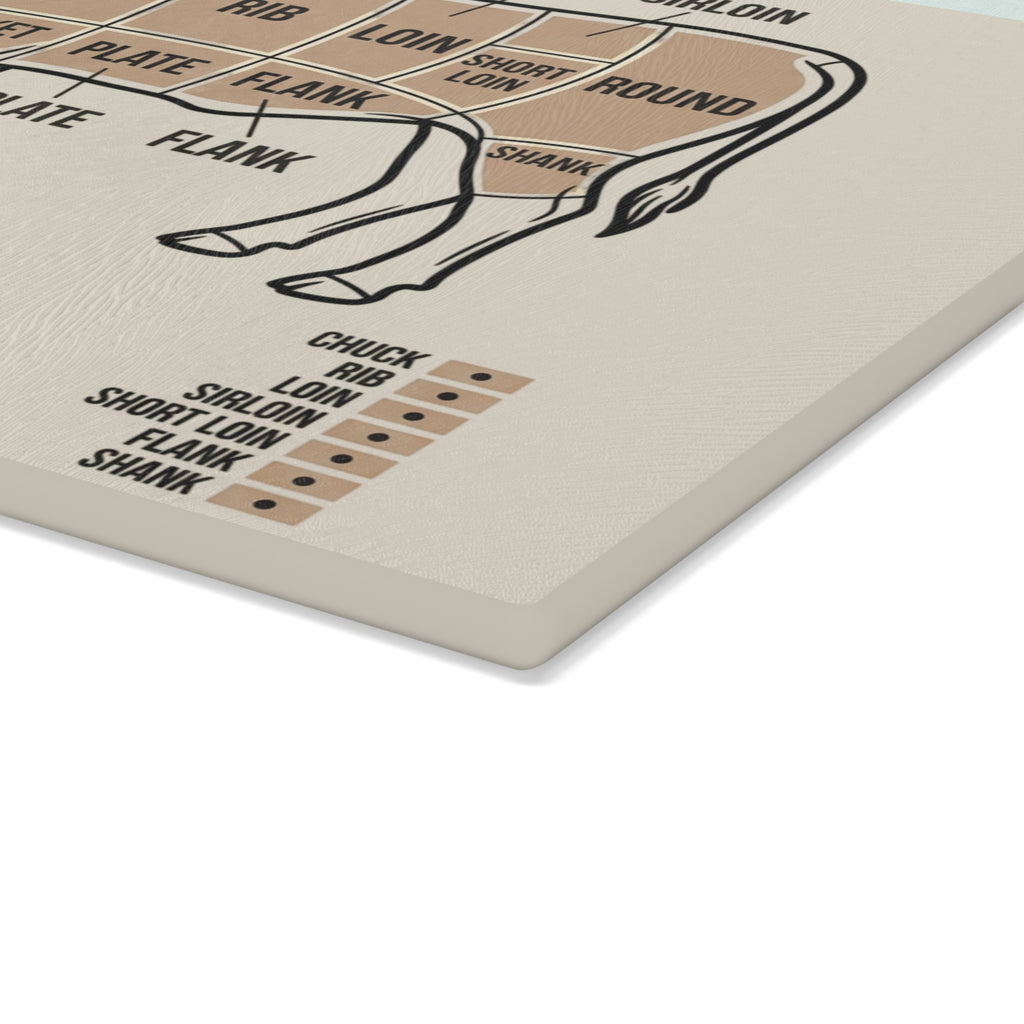 Glass Cutting Board | Meat Chart Cutting Board