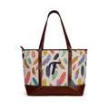 Handbag | Colorful Boho Feather Print Monogram Tote Purse