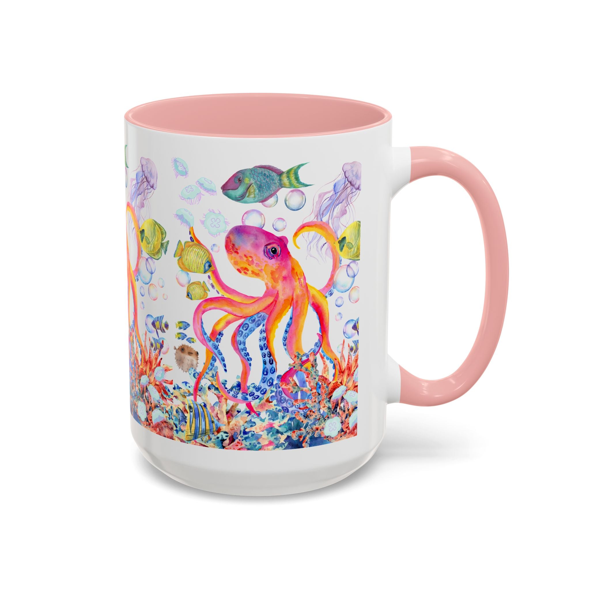 Coffee Mug | Colorful Octopus Accent Mug 11/15oz