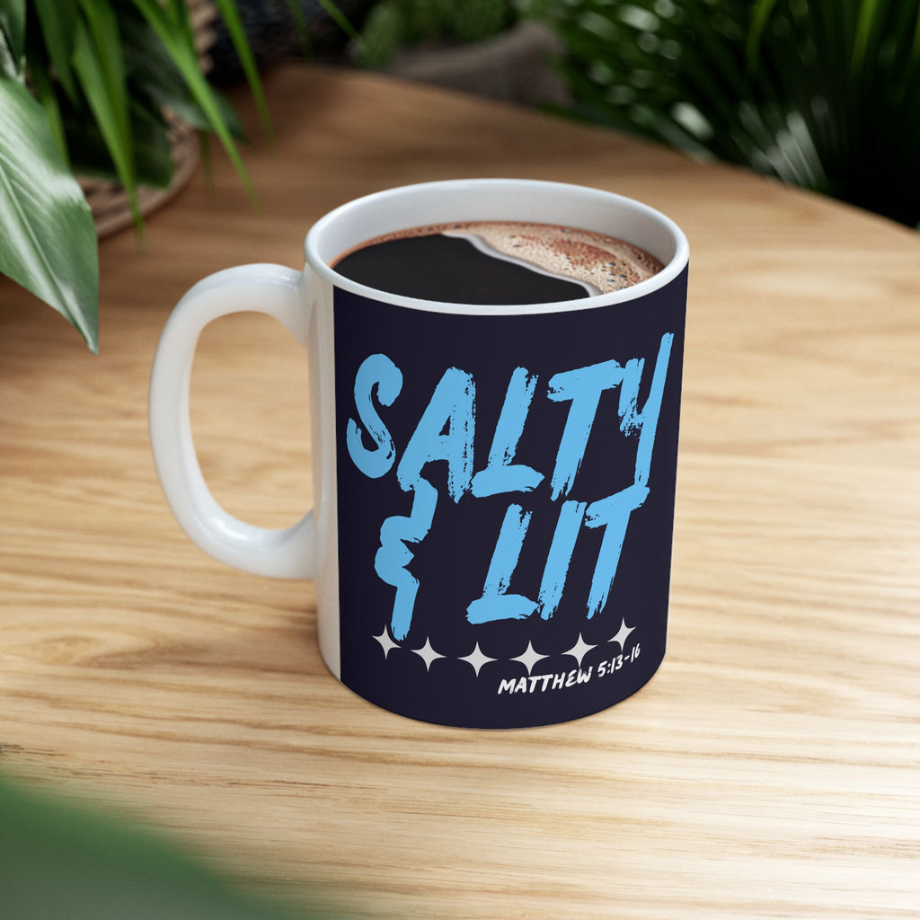 Coffee Mug | 'Salty & Lit' Script Ceramic Cup