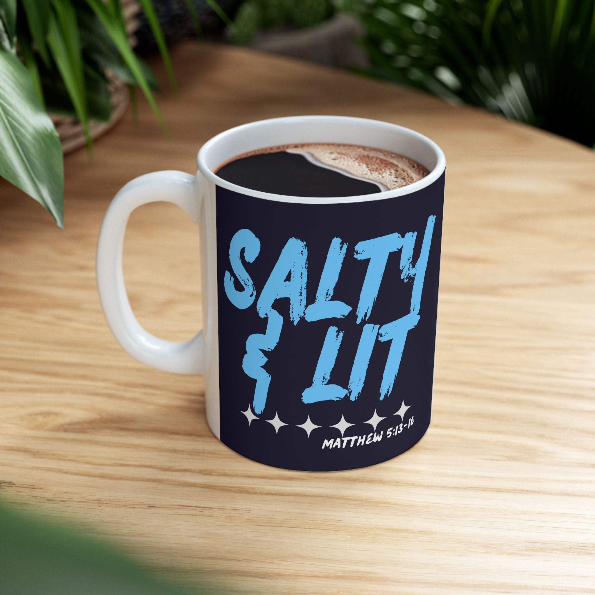 Coffee Mug | 'Salty & Lit' Script Ceramic Cup