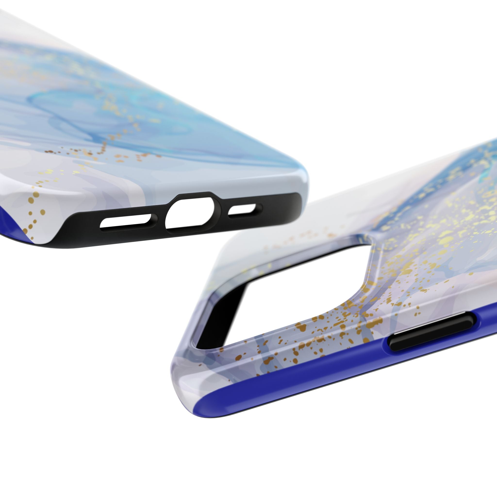 Phone Case | Gold Fleck Blue Marble Tough Protective Phone Cover