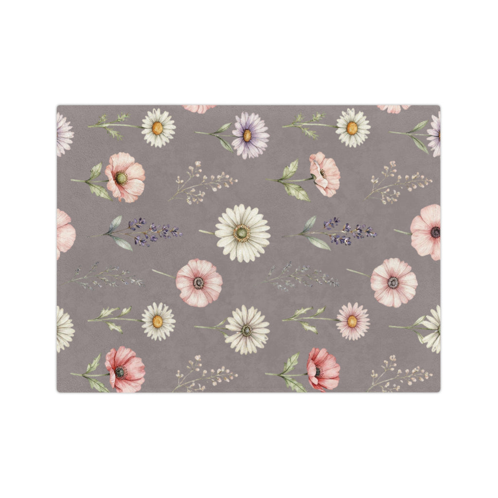 Wildflowers on Mauve Microfiber Throw