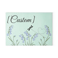 Glass Cutting Board | Bluebell Floral and Dragonfly with Custom Name Option