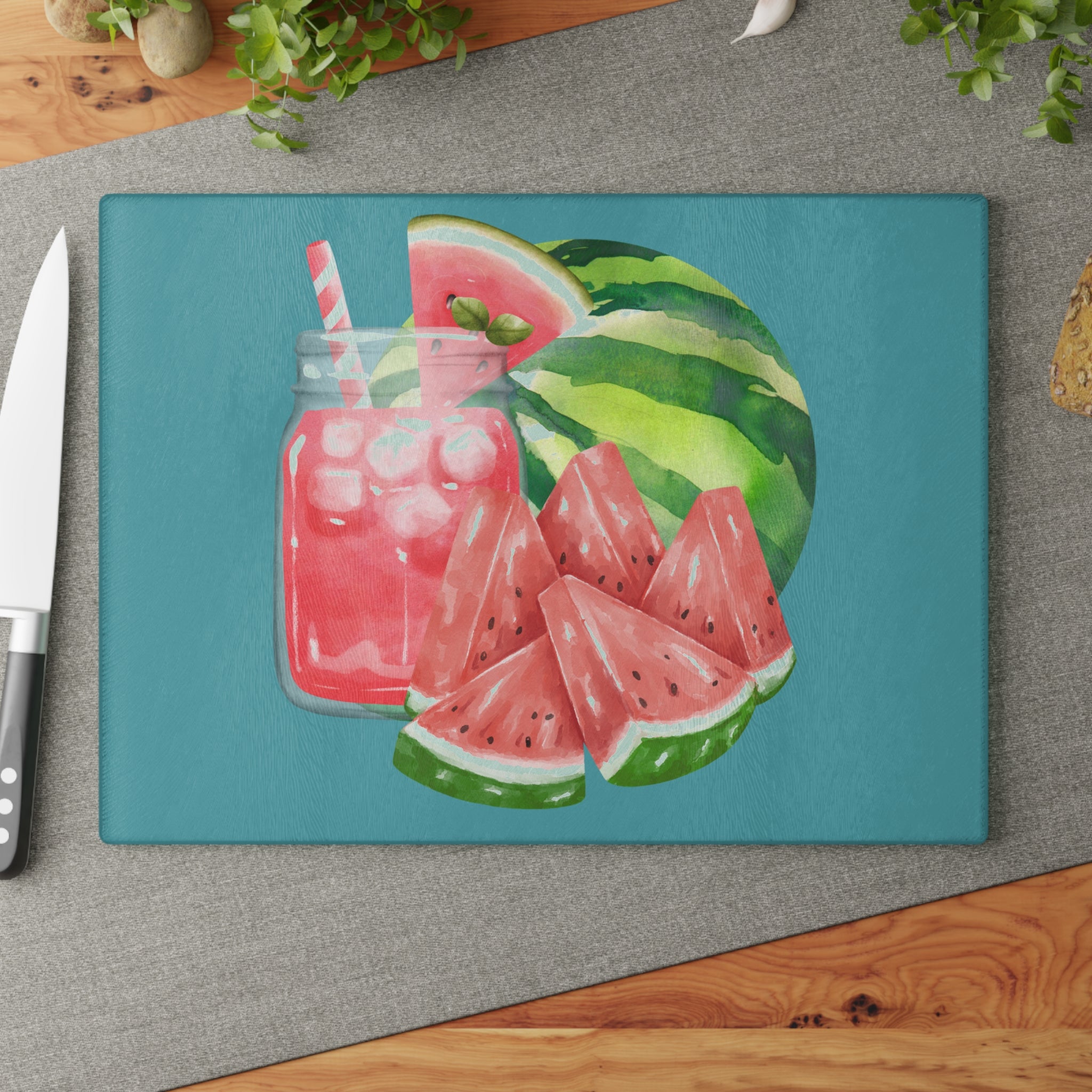 Glass Cutting Board | Watermelon Kitchen Decor